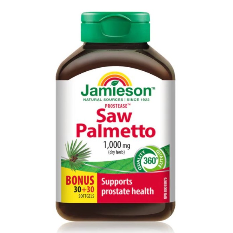 JAMIESON SAW PALMETTO 1000MG SOFTGELS 60`S